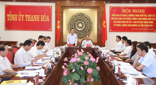 Ban Chỉ đạo Trung ương về phòng chống tham nhũng làm việc tại Thanh Hóa.