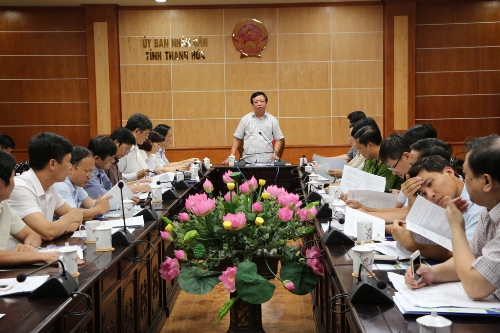 Họp Ban Tổ chức Hội chợ - Triển lãm thành tựu kinh tế - xã hội tỉnh Thanh Hóa giai đoạn 2010 – 2015, chào mừng Đại hội Đảng bộ tỉnh lần thứ XVIII.