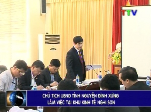 Chủ tịch UBND tỉnh Nguyễn Đình Xứng làm việc tại Khu kinh tế Nghi Sơn