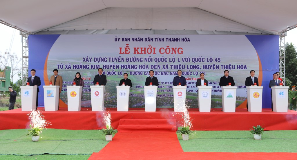 Khởi công các dự án đầu tư xây dựng tuyến đường nối Quốc lộ 1 với Quốc lộ 45 từ xã Hoằng Kim, huyện Hoằng Hóa đến xã Thiệu Long, huyện Thiệu Hóa (Km0 – km14+603)