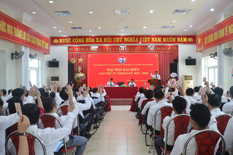 Đại hội đại biểu Đảng bộ Ban quản lý Khu Kinh tế Nghi Sơn và các Khu công nghiệp tỉnh lần thứ IV, nhiệm kỳ 2025 - 2030.