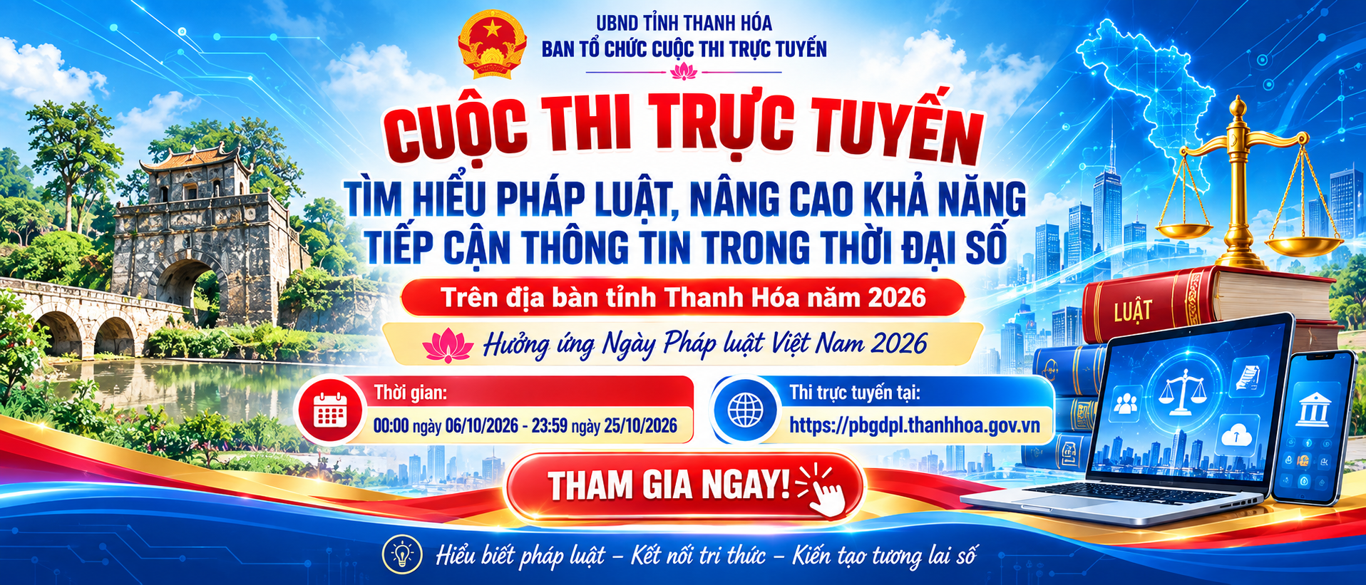 Thông báo Thể lệ Cuộc thi trực tuyến “Tìm hiểu pháp luật, nâng cao khả năng tiếp cận thông tin trong thời đại số” trên địa bàn tỉnh Thanh Hóa năm 2026