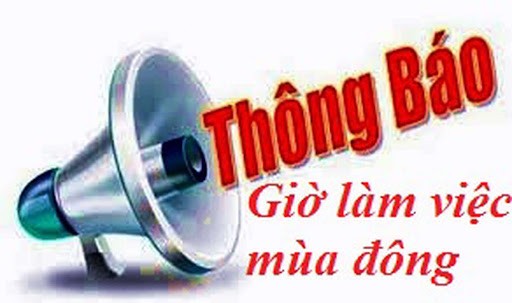 Thời gian làm việc theo giờ mùa đông năm 2026